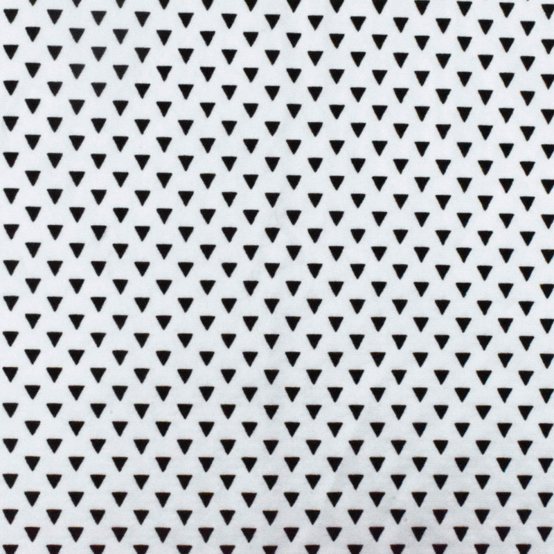 Classic Black-White Velvet Flocked Triangle Printed Ripstop Woven Fabric