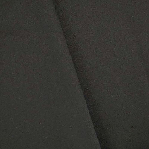 True Black Wool Blend Stretch Twill Suiting Fabric
