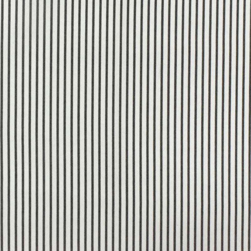 Simple Black-White Stripe Polyester Shirting Woven Fabric