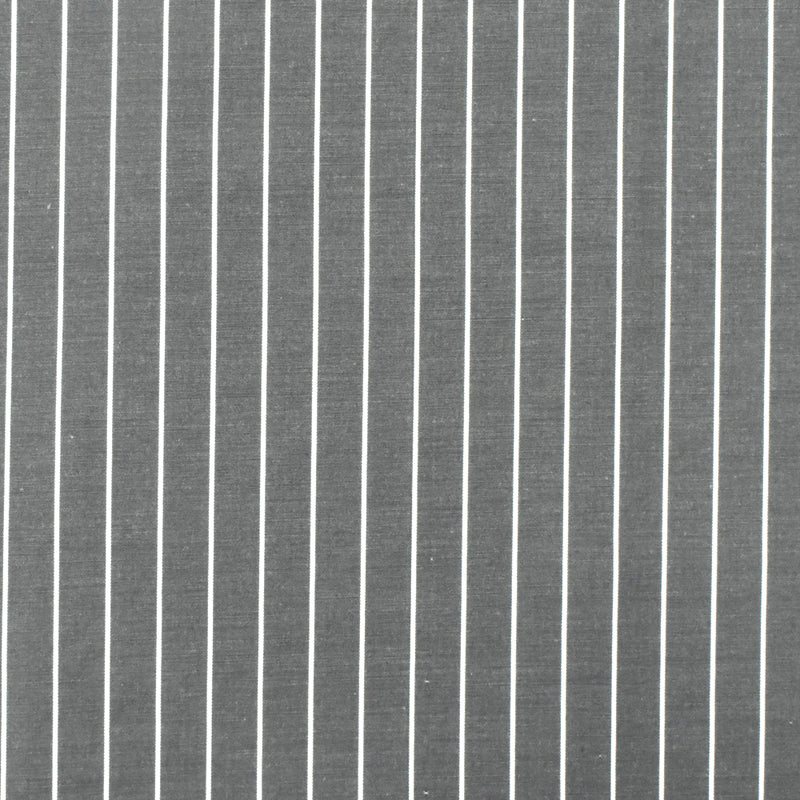Pencil Black-White Stripe Polyester Shirting Woven Fabric