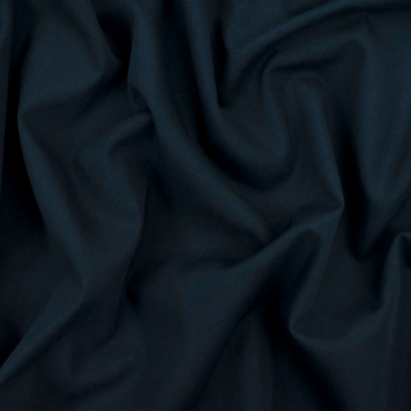 Deepest Blue Solid Polyester-Cotton Poplin Woven Fabric