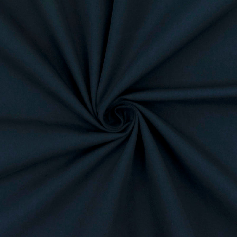 Deepest Blue Solid Polyester-Cotton Poplin Woven Fabric