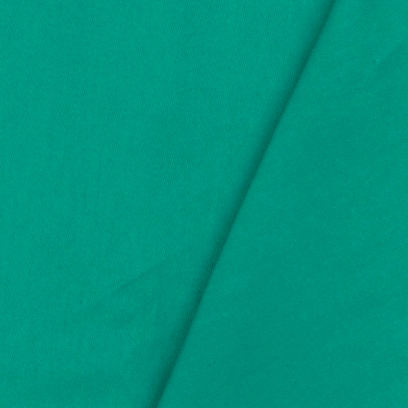 Classic Teal Solid Stretch Cotton Chino twill Woven Fabric