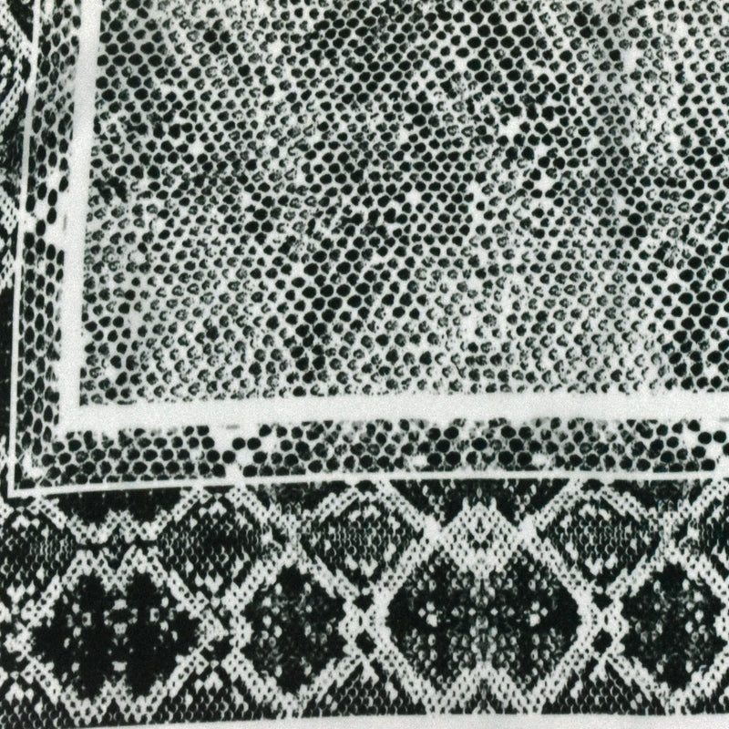 Green-Black-Ivory Border Frame Panel Printed Silk Crepe De Chine Fabric