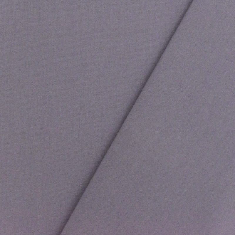 Ash Purple Solid Stretch Cotton Blend Broadcloth Woven Fabric