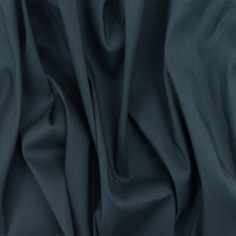 Night Blue Solid Stretch Cotton Blend Broadcloth Woven Fabric