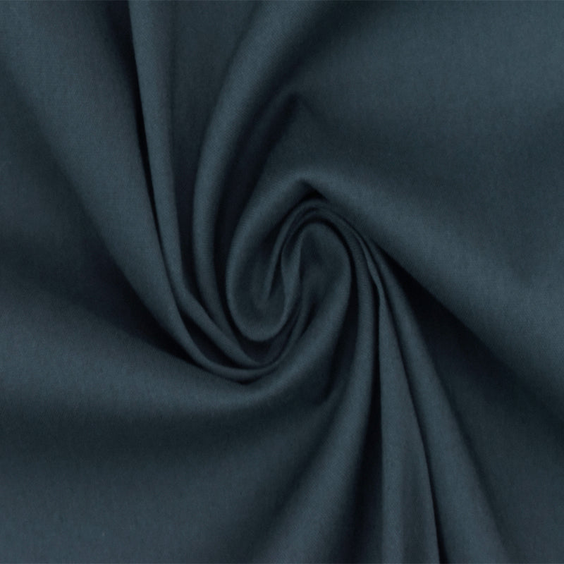 Night Blue Solid Stretch Cotton Blend Broadcloth Woven Fabric