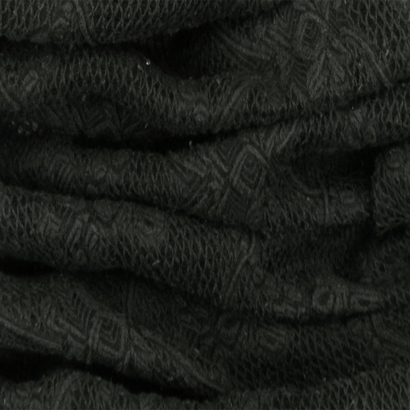 Matte Black Fancy Trellis Jacquard Woven Fabric