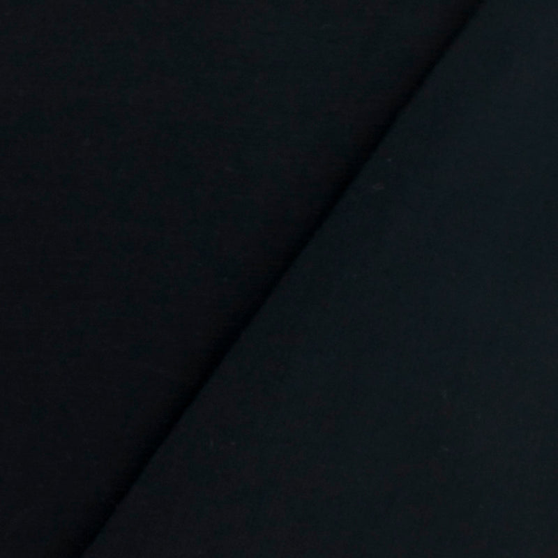 Midnight Black Solid Rayon Semi-Sheer Woven Fabric