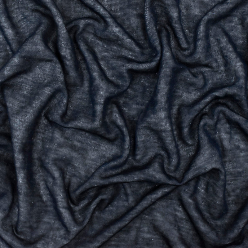 Navy-White Viscose Pointelle Stretch Double Knit Fabric