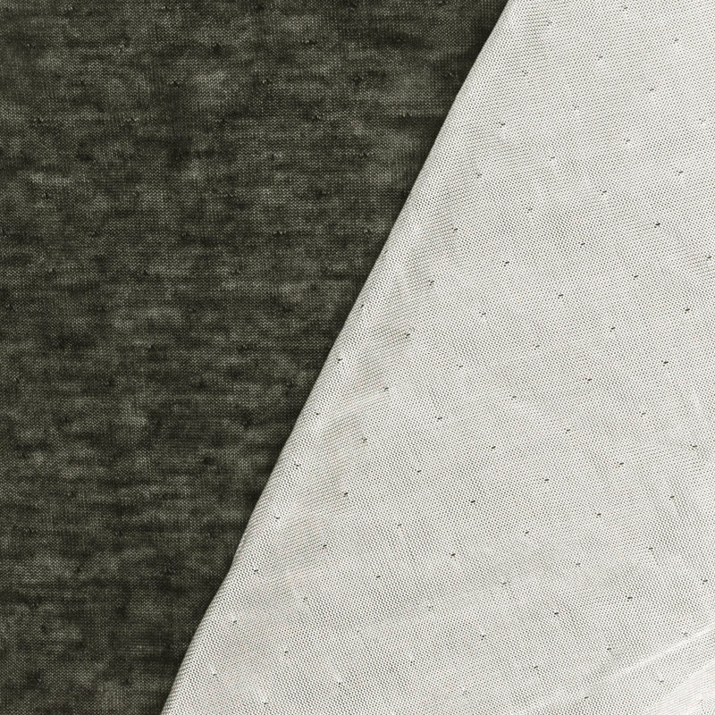Black-White Viscose Pointelle Stretch Double Knit Fabric