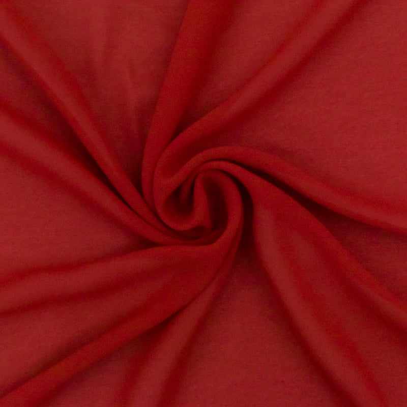 Tangerine Red Solid Silk Chiffon Woven Fabric