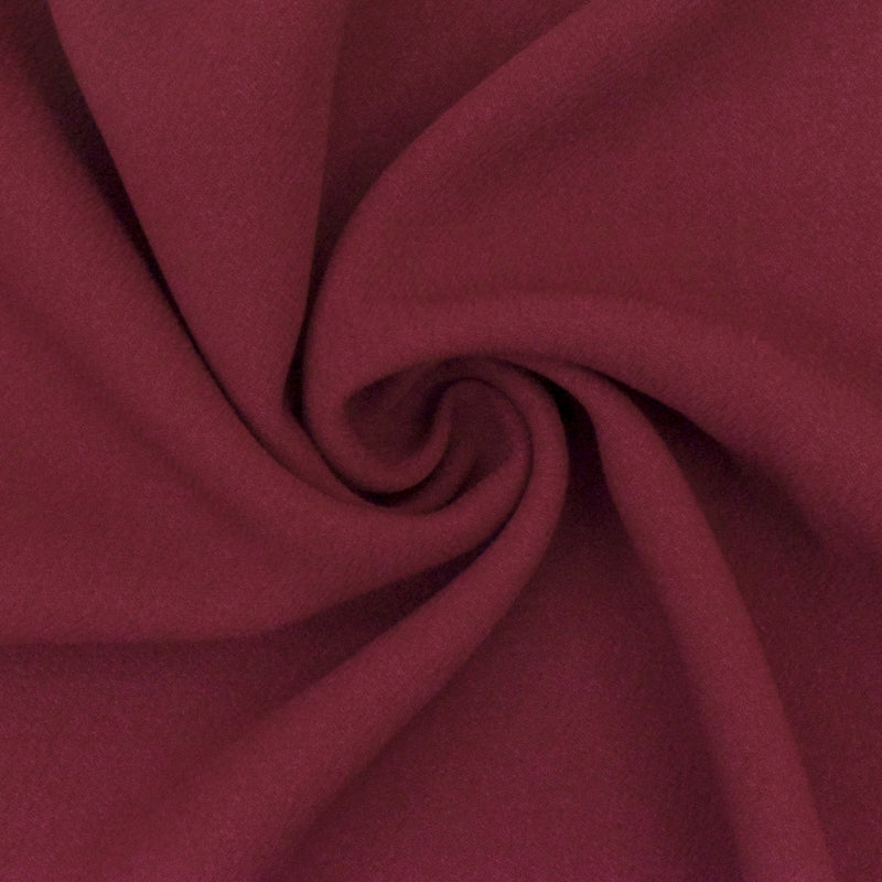 Dark Raspberry Texture Polyester Double Weave Crepe Momie Woven Fabric