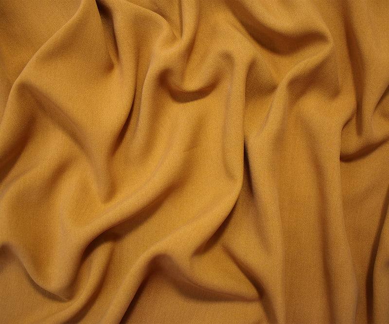 Mustard Washed Silk Solid Woven Fabric