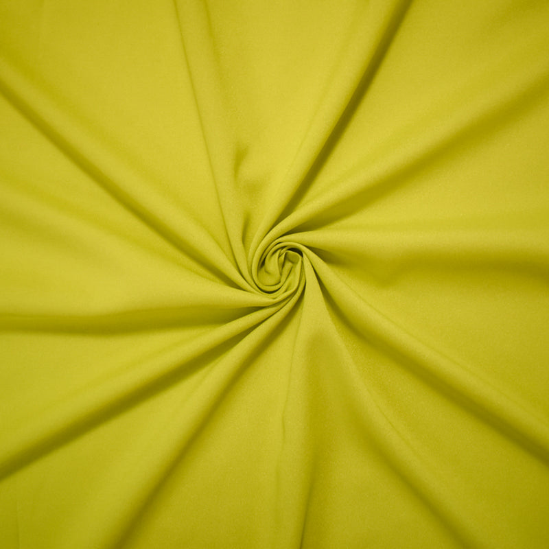 Apple Green Poly Crepe Momie Georgette Solid Woven Fabric
