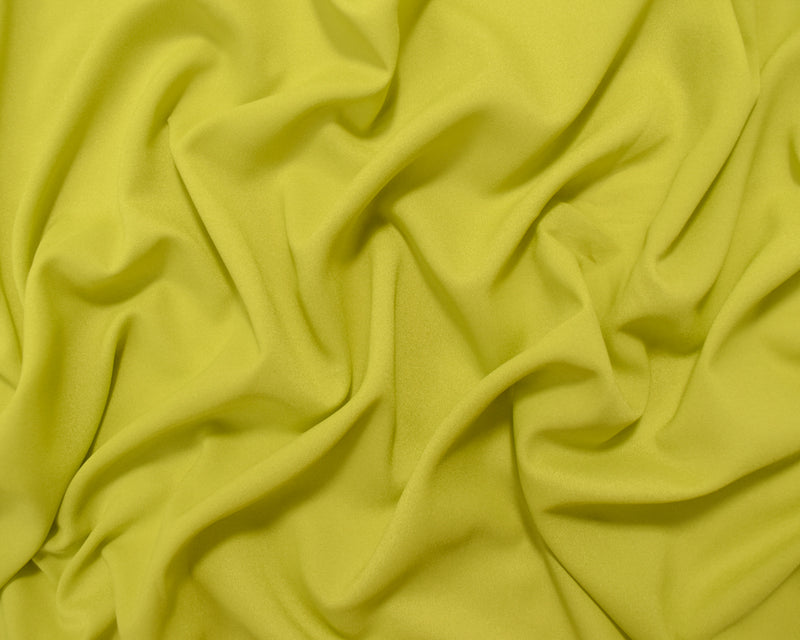 Apple Green Poly Crepe Momie Georgette Solid Woven Fabric