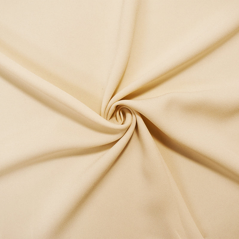Cream Beige Triacetate-Poly Crepe Back Satin Woven Fabric