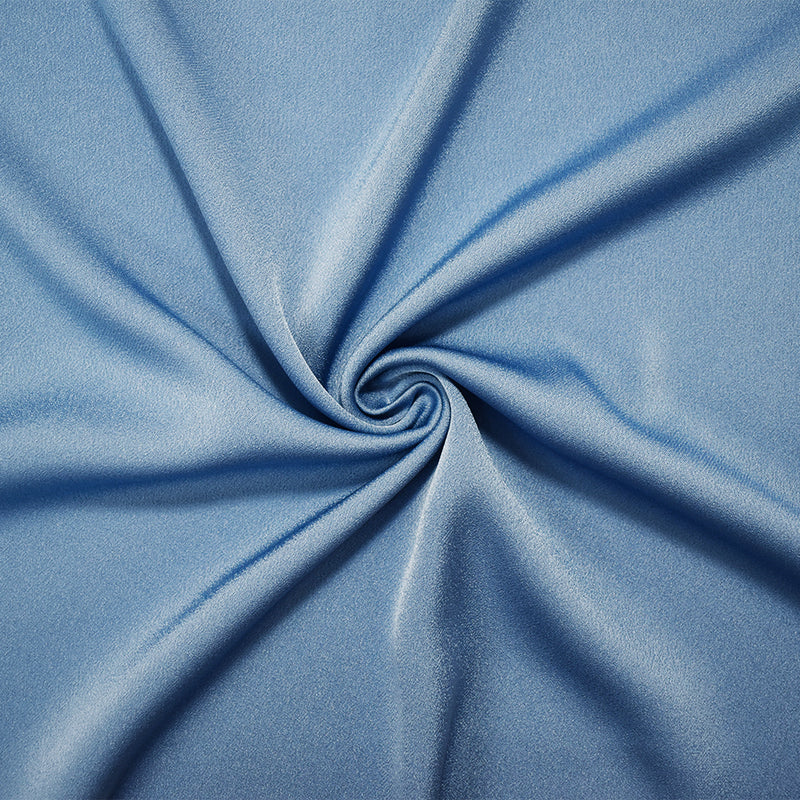 Blue Triacetate-Poly Crepe Back Satin Woven Fabric