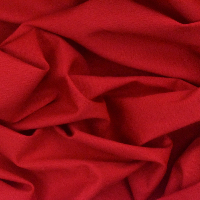 2 YD PC-Dark Red Solid Stretch Poplin Woven Fabric