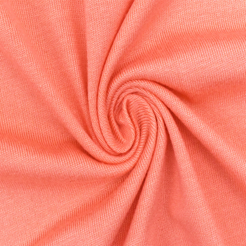 Coral Orange Stretch Rayon Slub Jersey Knit Fabric
