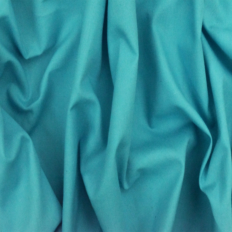 Turquoise Solid Polyester Broadcloth Woven Fabric