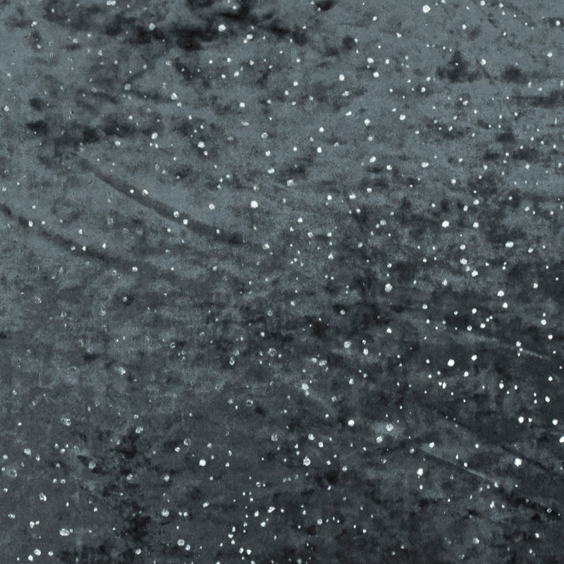 Galaxy Blue-Silver Drip Dot Pattern Printed Stretch Velvet Knit Fabric