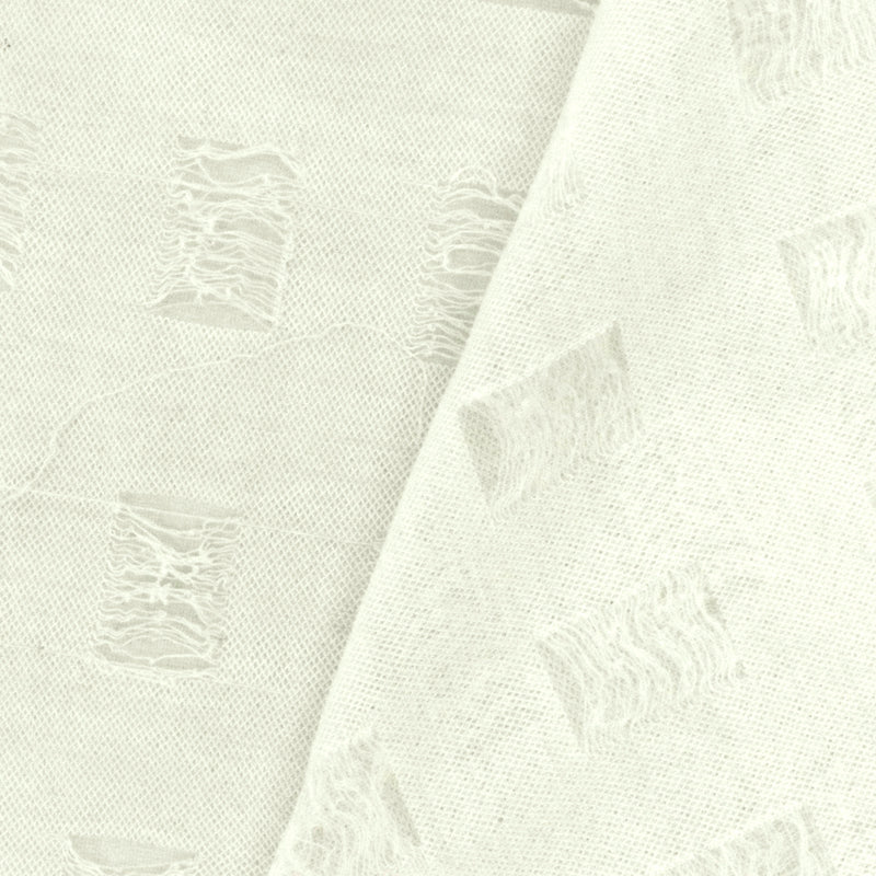 Vintage White Rectangle Texture Stretch Jacquard Mesh Fabric