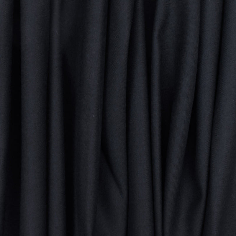 Dark Navy Blue Solid Wool-Poly Twill Woven Suiting Fabric