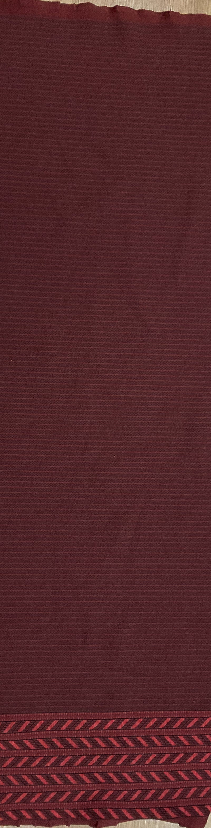 Red-Multi Famous Maker Tribal Stripe Border Stretch Jacquard Double Knit Fabric