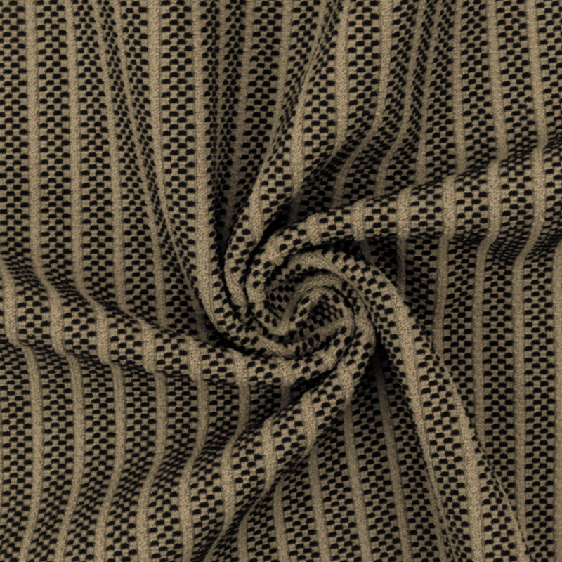 Beige-Multi Famous Maker Tribal Stripe Border Stretch Jacquard Knit Fabric