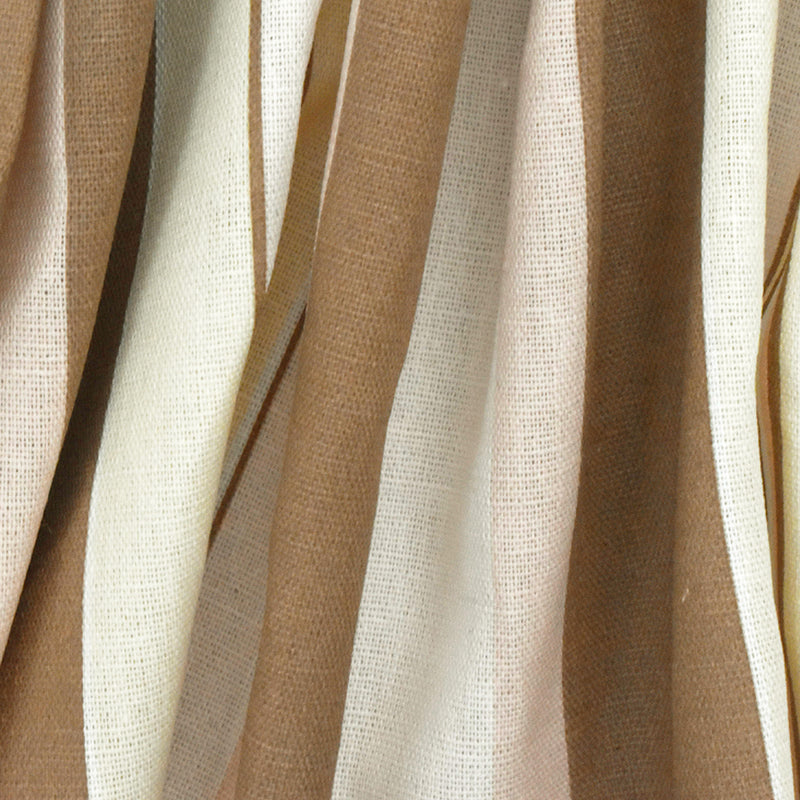Beige-Pink-Multi Stripe Printed Slub Cotton Woven Shirting Fabric