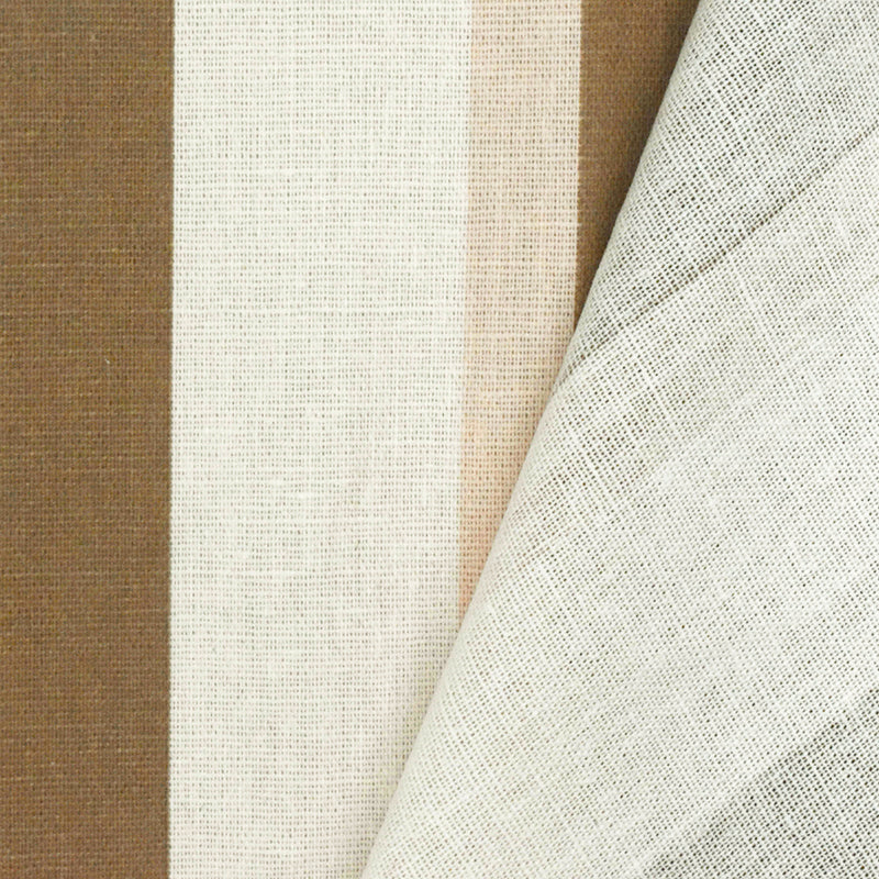 Beige-Pink-Multi Stripe Printed Slub Cotton Woven Shirting Fabric