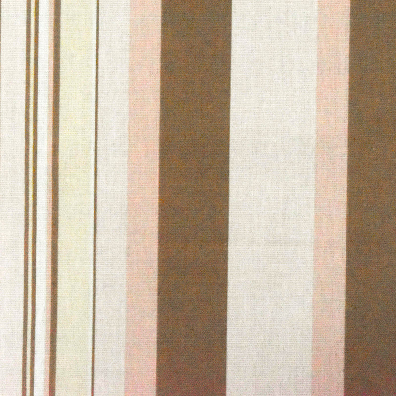 Beige-Pink-Multi Stripe Printed Slub Cotton Woven Shirting Fabric
