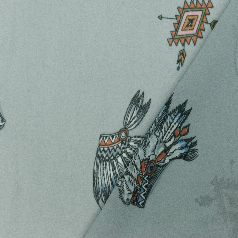 Ash Mist Blue-Multi Famous Designer Dream Catcher Printed Chiffon Fabric