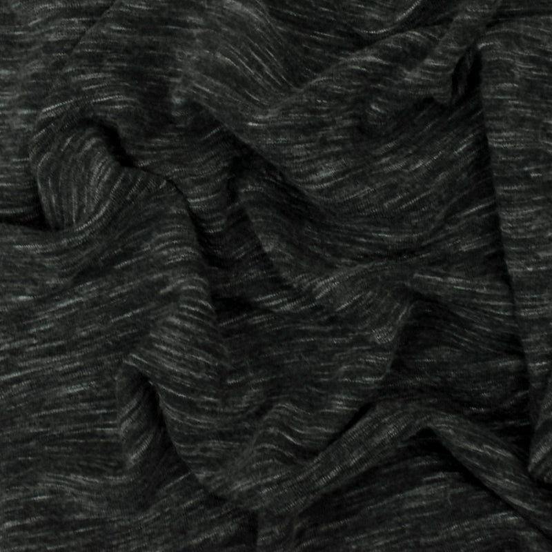 Charcoal Gray Famous Designer Textured Stretch Double Knit Fabric