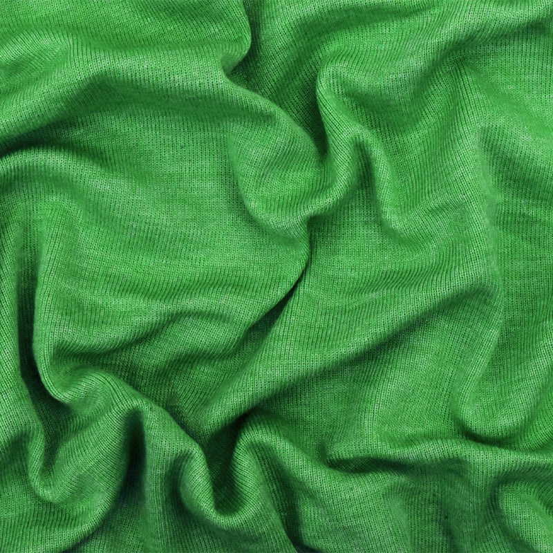 Kelly Green Slub Stretch Polyester Interlock Knit Fabric