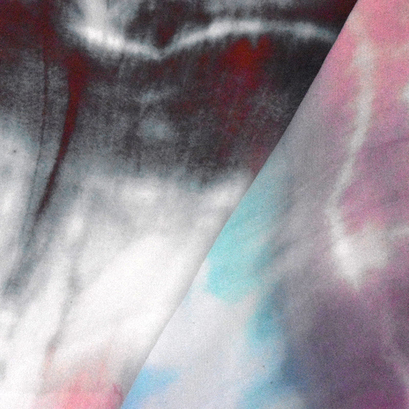 Pastel Blue-Pink-Multi Famous Designer Tie Dye Rayon Chiffon Fabric