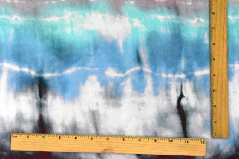 Pastel Blue-Pink-Multi Famous Designer Tie Dye Rayon Chiffon Fabric