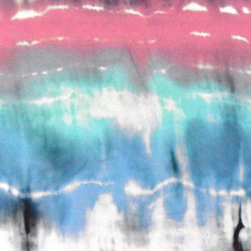 Pastel Blue-Pink-Multi Famous Designer Tie Dye Rayon Chiffon Fabric