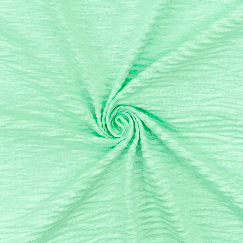 Fresh Mint Crinkle Stretch Plisse Polyspan Jersey Knit Fabric