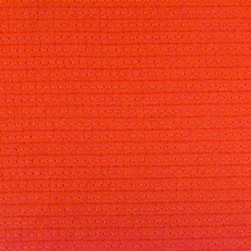 Fire Orange Stripe Texture Stretch Jersey Knit Fabric