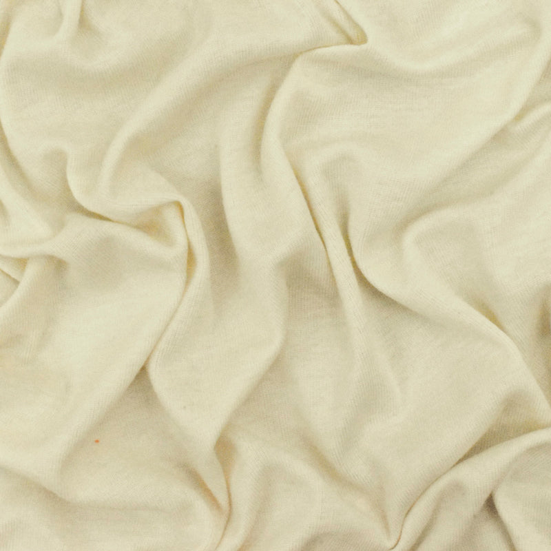 3 YD PC-Cream Ivory Solid Stretch 1x1 Rib Knit Fabric