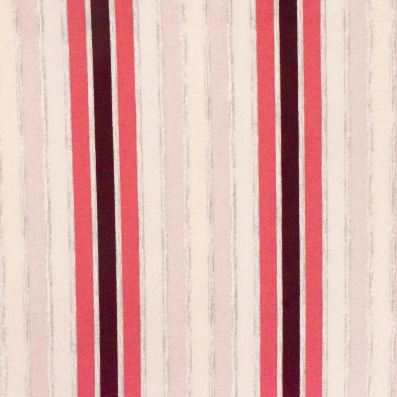 Light Pink-Gray-Multi Stripe Printed Stretch Cotton Poplin Woven Fabric