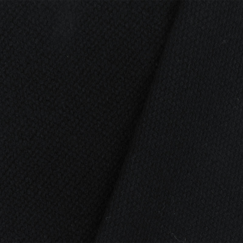 Panther Black Solid Wool-Cotton Twill Woven Coating Fabric