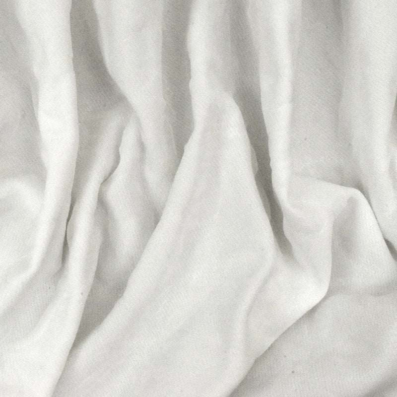 Cloudy White Circle Embroidered Poly Double Woven Fabrics