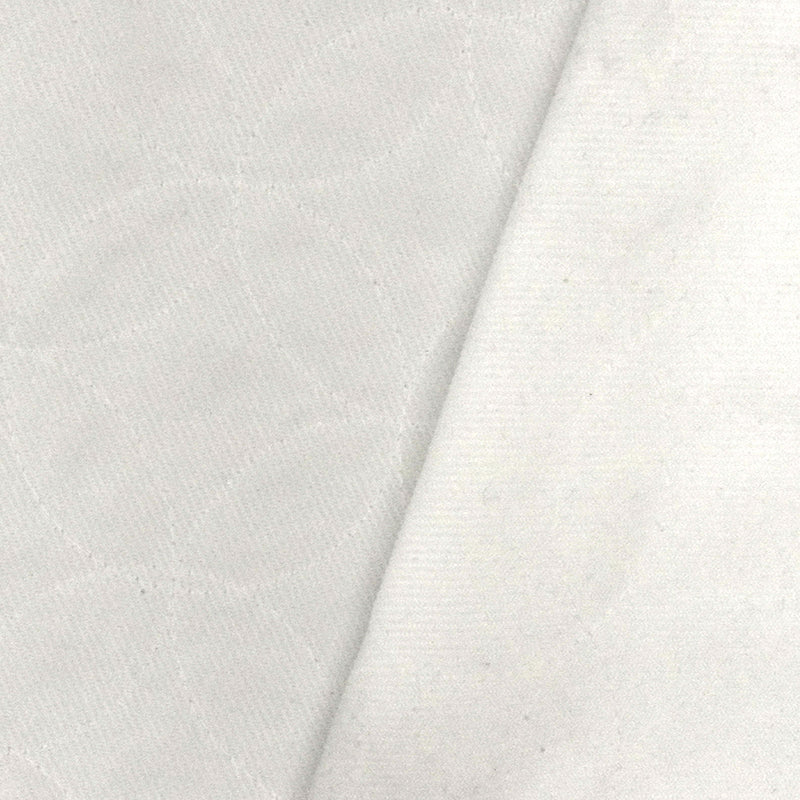 Cloudy White Circle Embroidered Poly Double Woven Fabrics