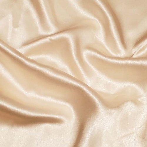 Delicate Beige Famous Designer Silk Blend Charmeuse Fabric