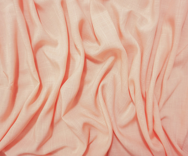 Light Peach Rayon Solid Cross Hatch Challis Woven Fabric