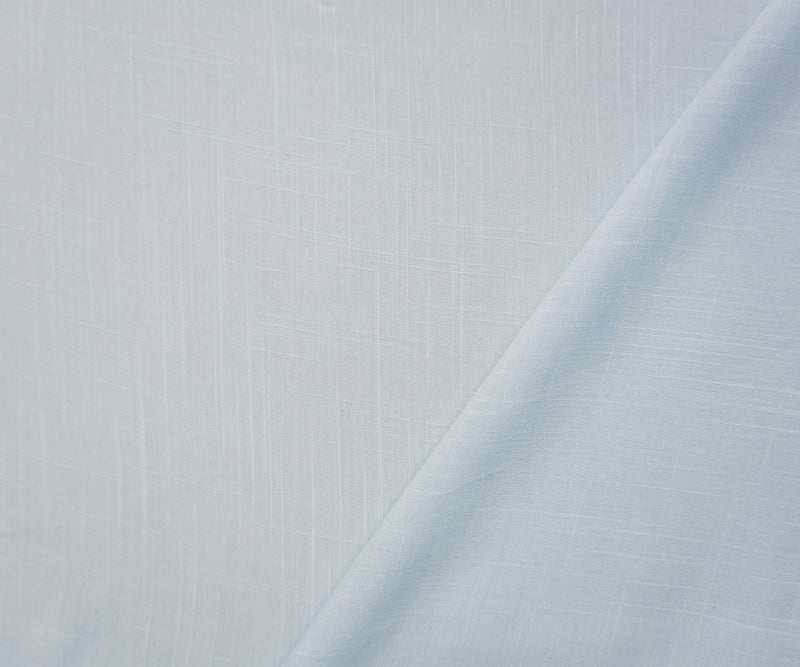 Light Blue Rayon Solid Cross Hatch Linen-Look Challis Woven Fabric