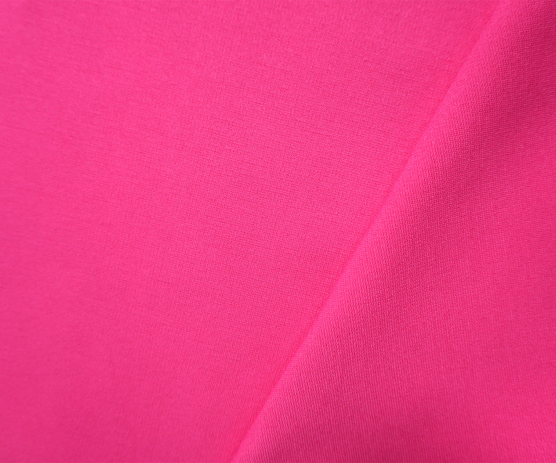 Pink Nylon Blend Stretch Solid Ponte De Roma Double Knit Fabric